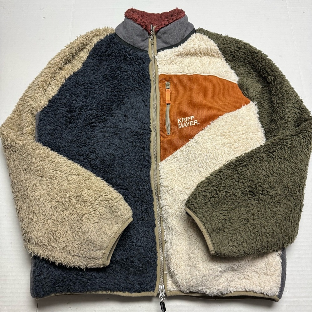 KRIFF MAYER Japan Colorblock Sherpa Fleece Jacket Size: Large - Picture 2 of 10